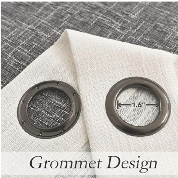 New White to grey Ombre Window Curtain Panel Linen - Picture 2 of 2